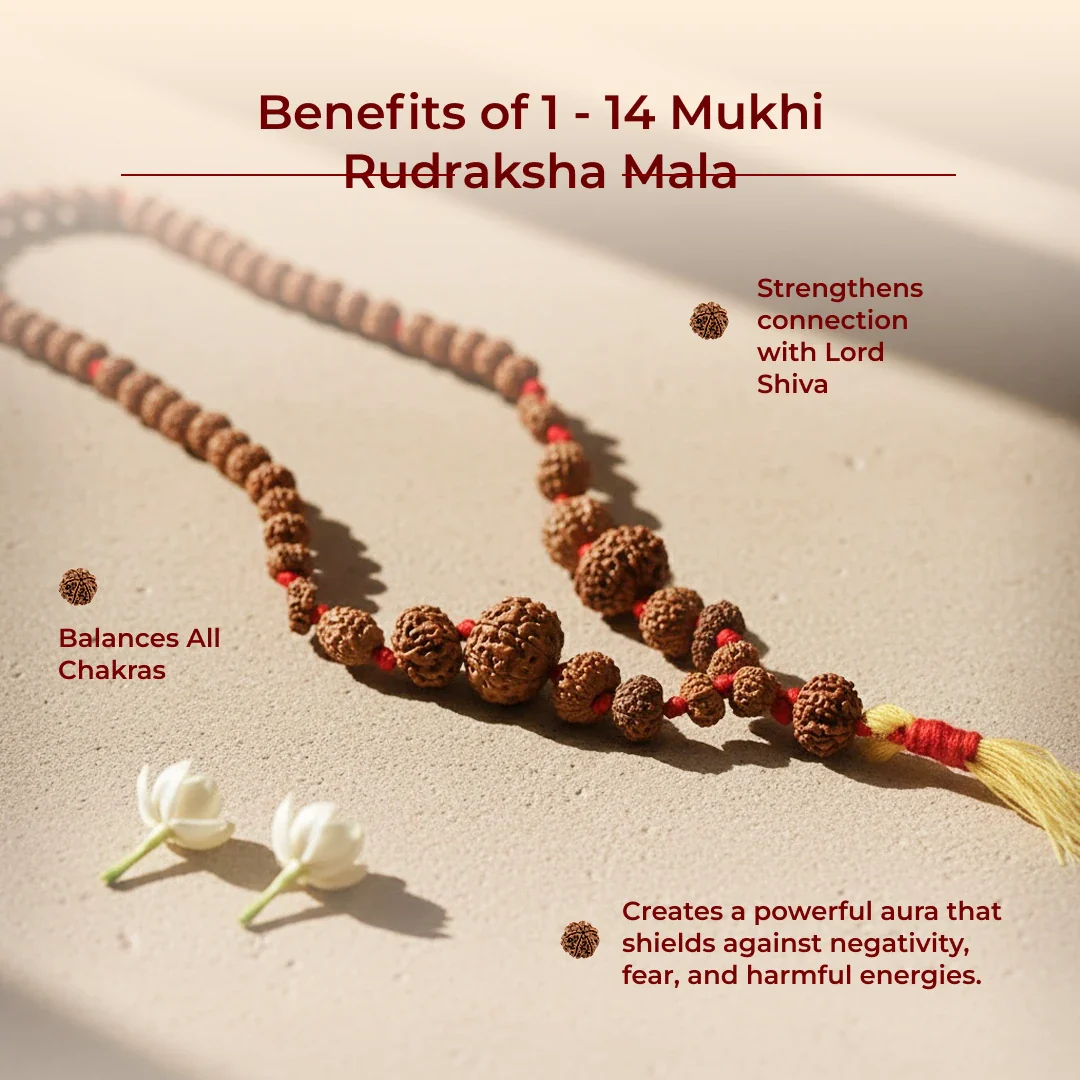 1 - 14 Mukhi Rudraksha Mala - Image 2