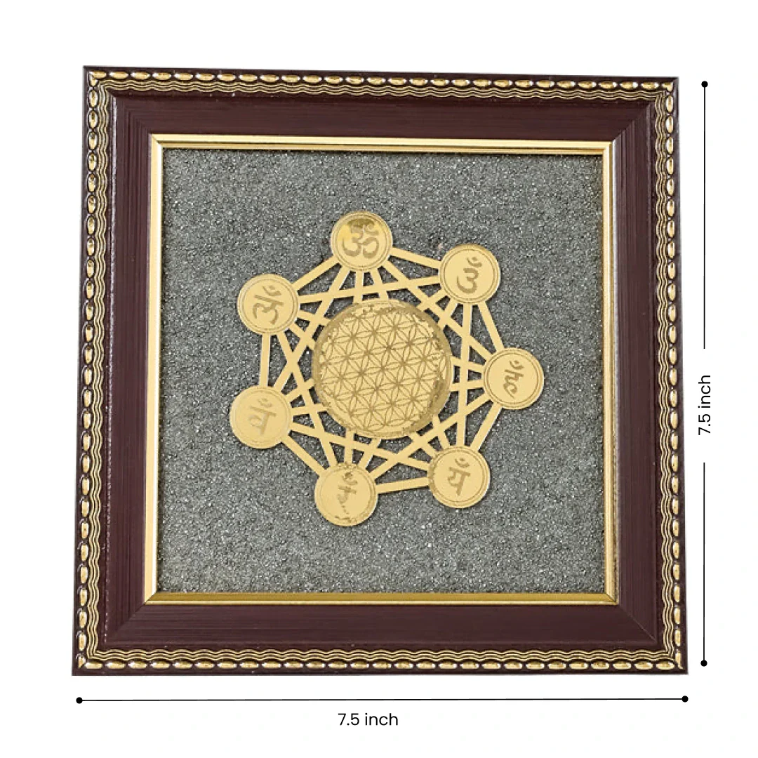 7 Chakra Raw Pyrite Frame for Energy Balance & Wealth Flow - Image 3
