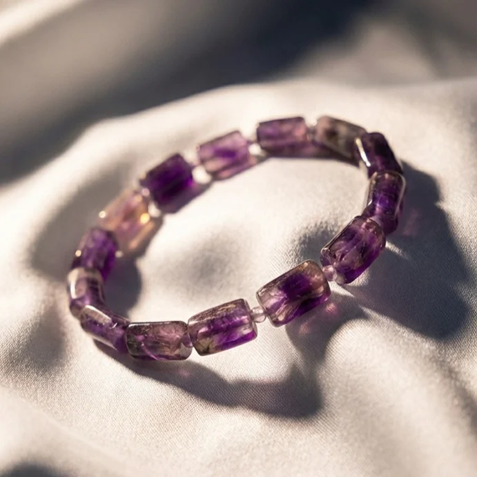 Amethyst Rectangular Stone Bracelet - Image 3