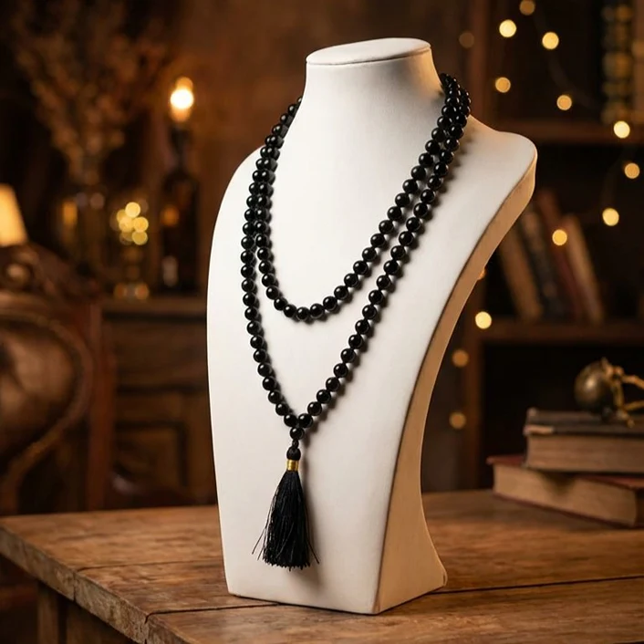 Black Tourmaline Stone Mala 108 Beads - Image 3