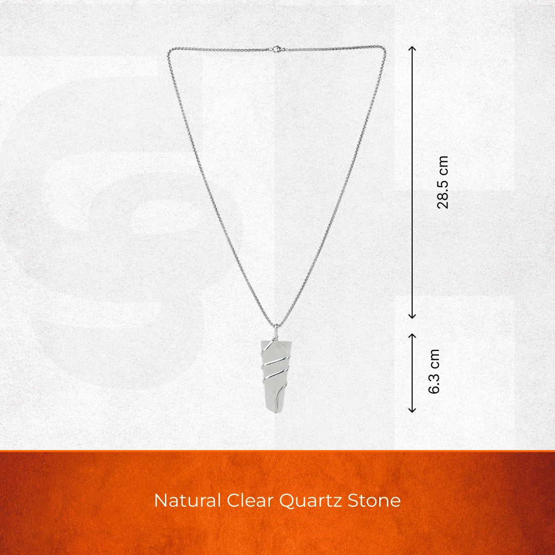 Clear Quartz Stone Locket with Chain - Image 7