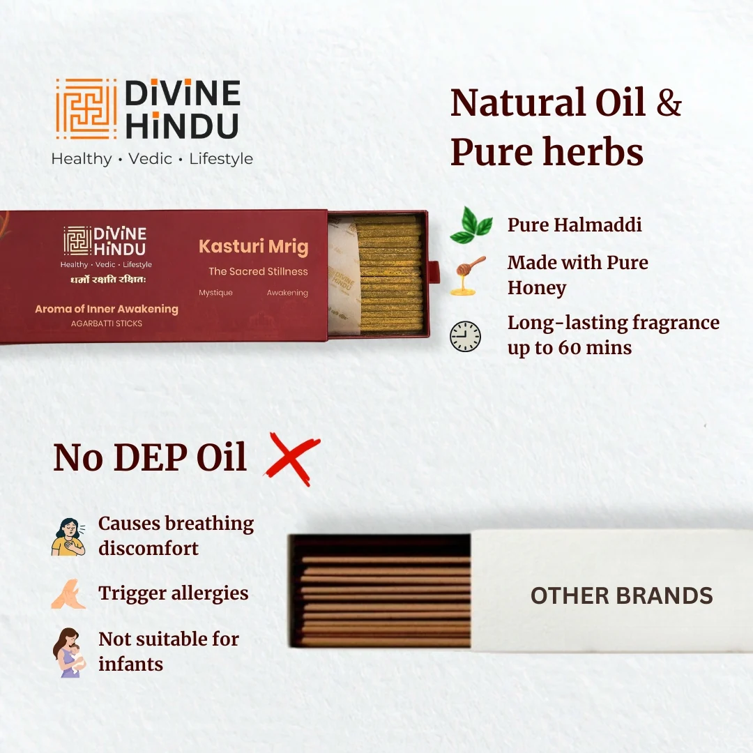 Divine Hindu Kasturi Mrig Fragrance Agarbatti / Incense Sticks (Pack of 30) - Image 5