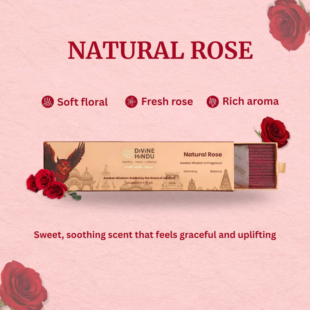 Divine Hindu Natural Rose Agarbatti / Incense Sticks (Pack of 60) - Image 5