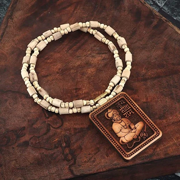 Govt Certified Bageshwar Dham Sitaram Hanumanji Tulsi Necklace - Image 4