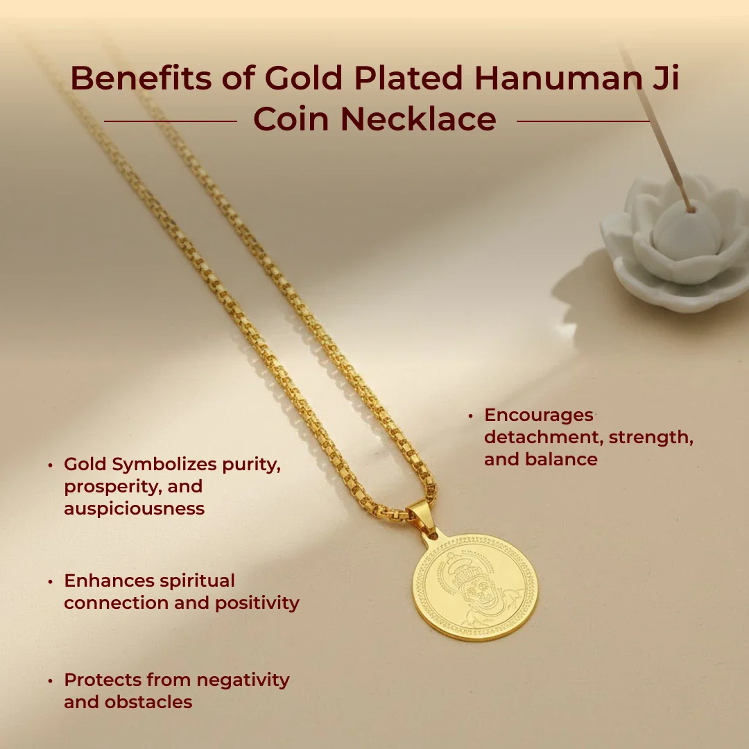 Gold Plated Hanuman Ji Coin Necklace - Image 4