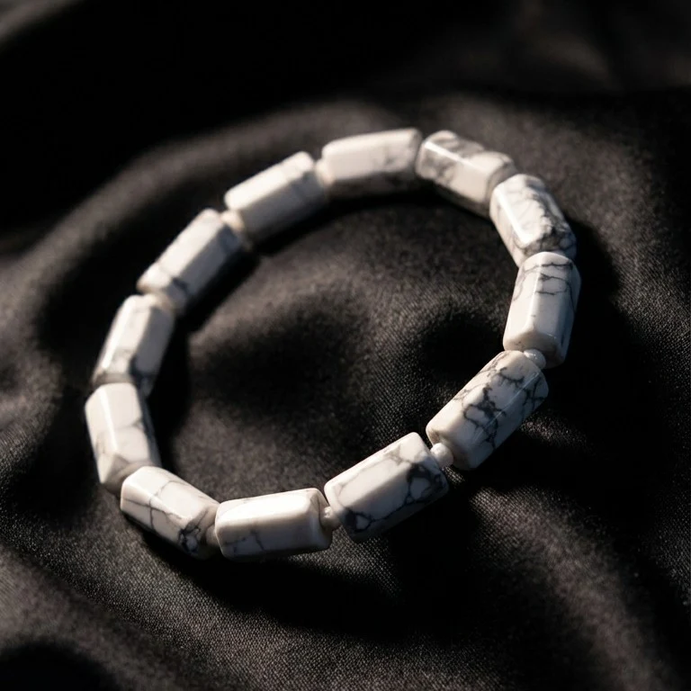 Howlite Rectangular Stone Bracelet - Image 3