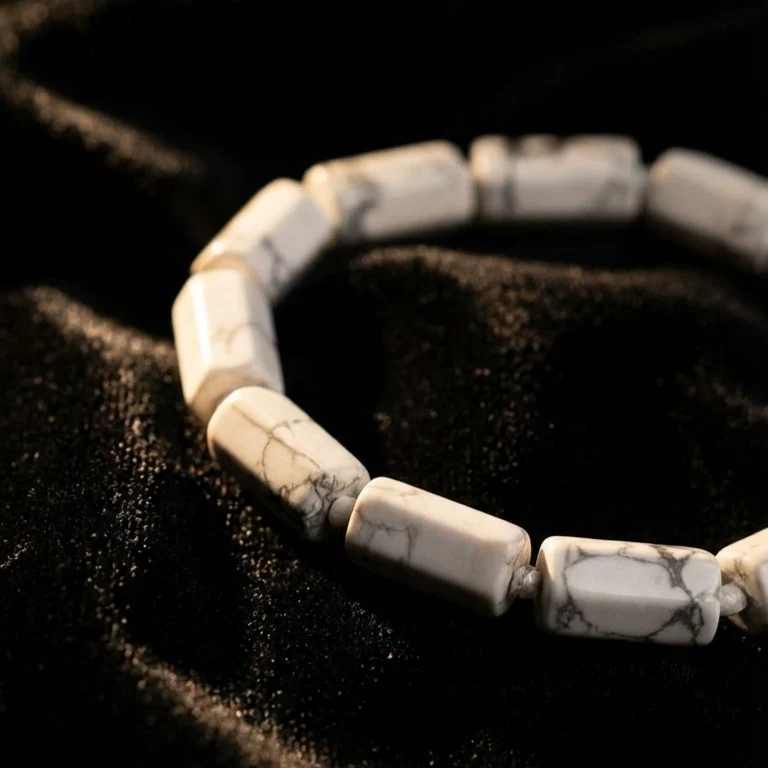 Howlite Rectangular Stone Bracelet - Image 4