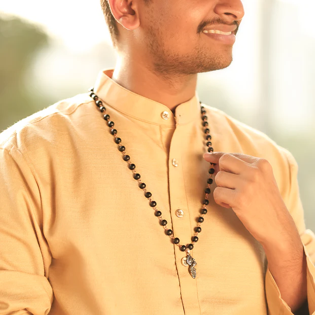 Karungali Malai (Copper wire) with Vel Peacock Pendant - Image 3
