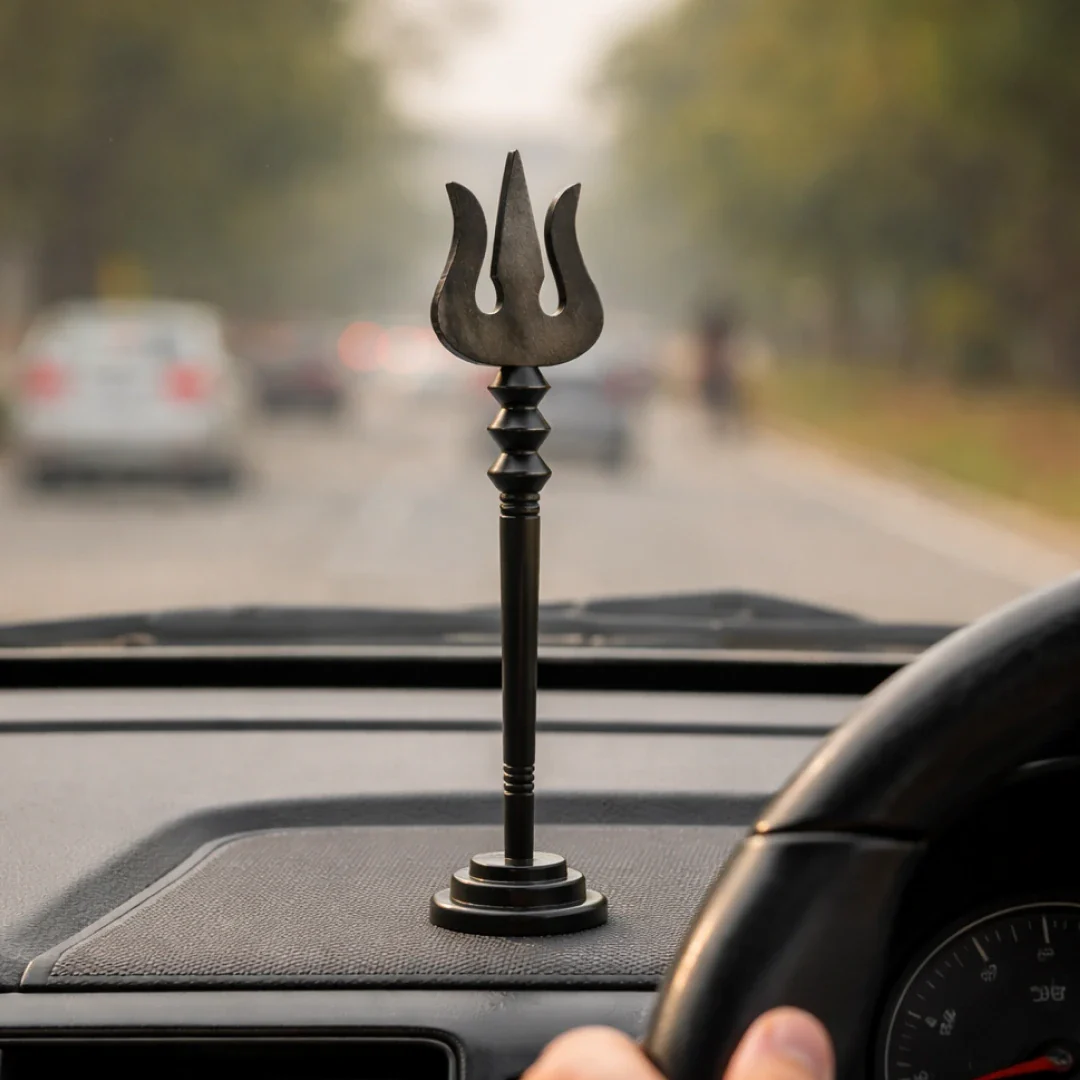 Karungali Shiva Trishool with Base - Crafted from Natural Ebony Wood - Image 3