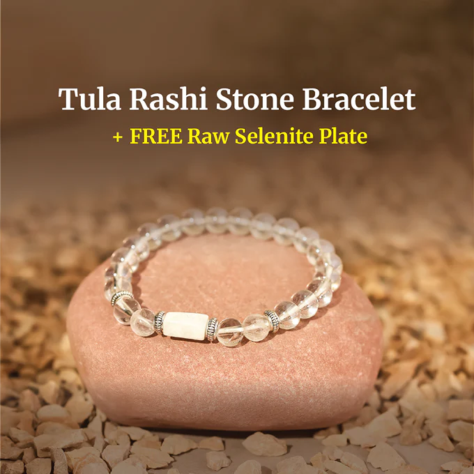 Libra (Tula Rashi) Stone Bracelet with FREE Raw Selenite Plate - Image 4