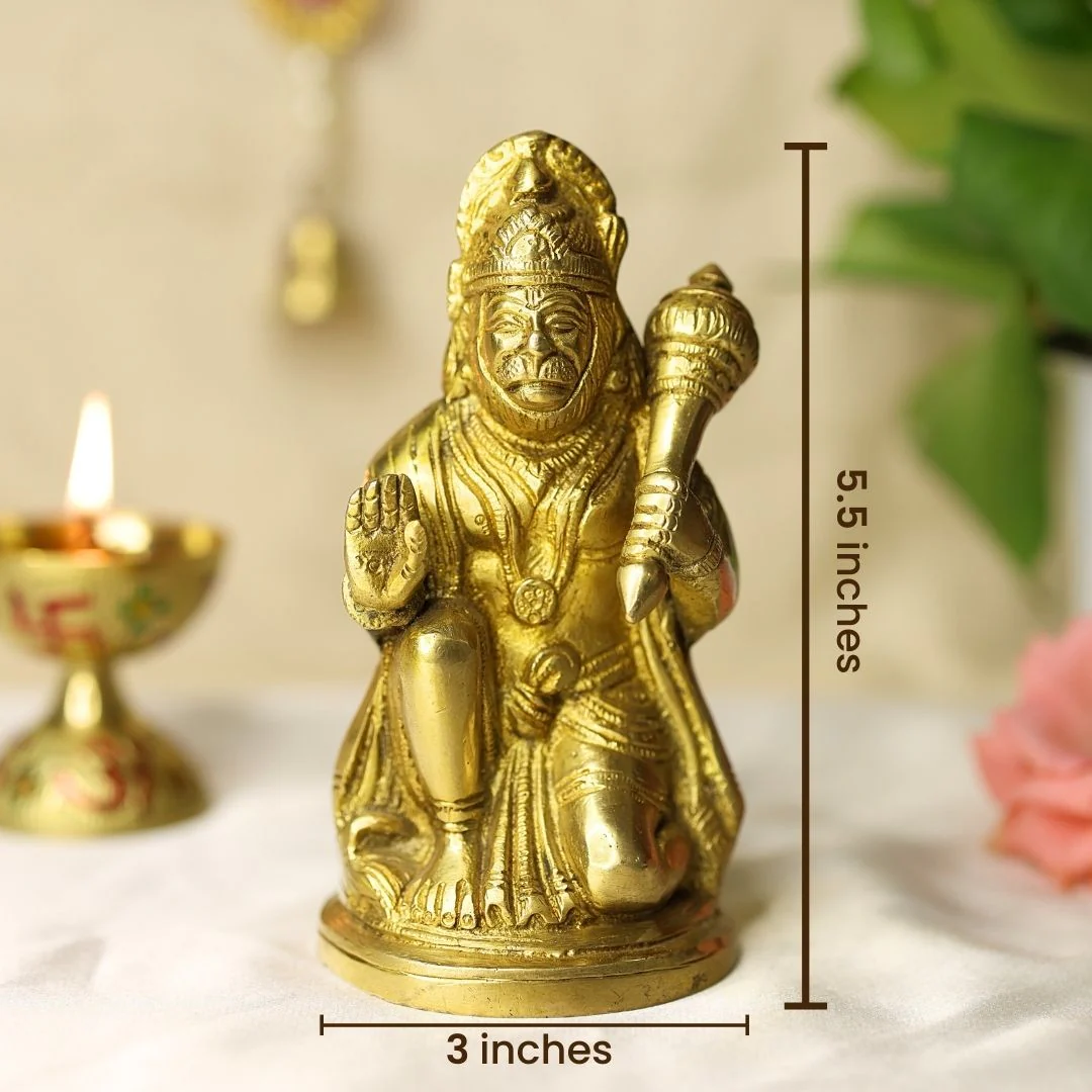 Lord Hanuman Brass Idol - Image 4