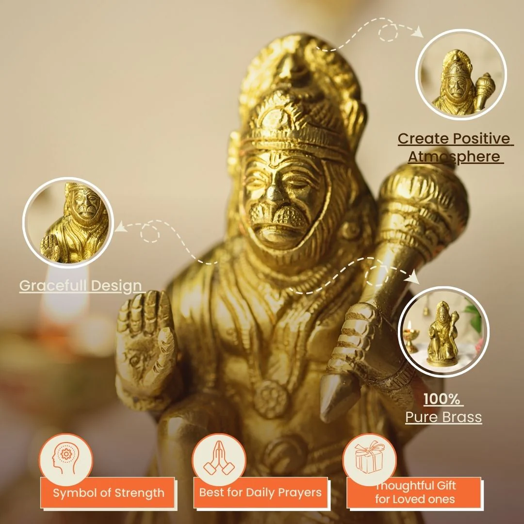 Lord Hanuman Brass Idol - Image 5