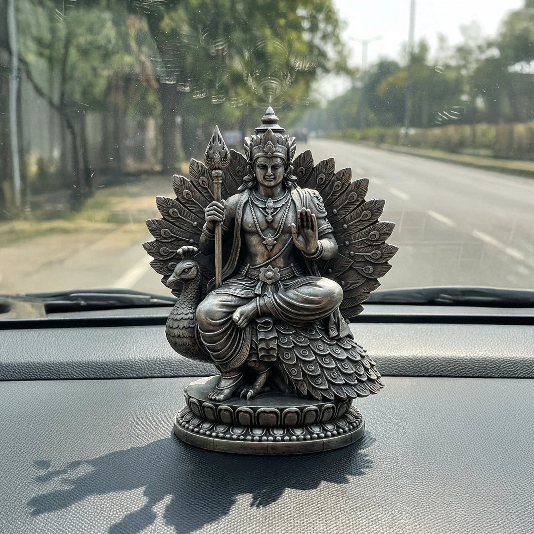 Murugan on Peacock Throne for Office, Car & Home - Image 3