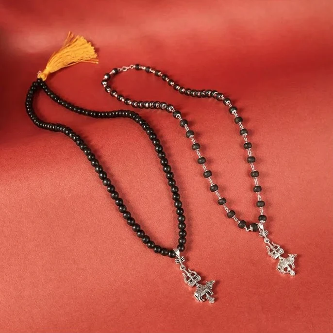 Nandi Raksha Combo: Silver-Cap & Classic Karungali Mala - Image 2