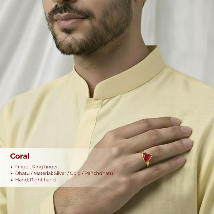 Natural Coral Gemstone (Moonga) - Image 4