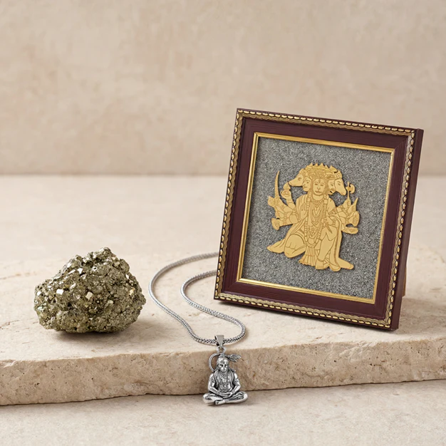 Panchamukhi Hanuman Pyrite Frame for Strength and Protection Combo - Image 2
