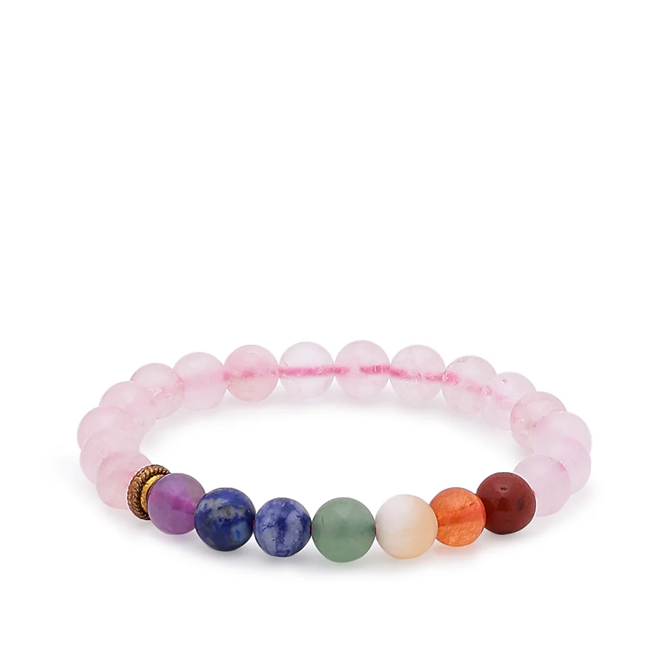 Rose Quartz 7 Chakra Bracelet - Image 2