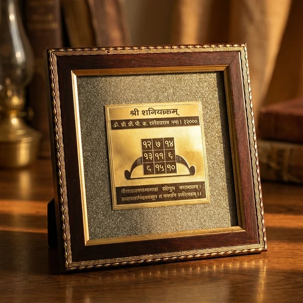 Shree Shani Yantra on Raw Pyrite Frame - Image 3